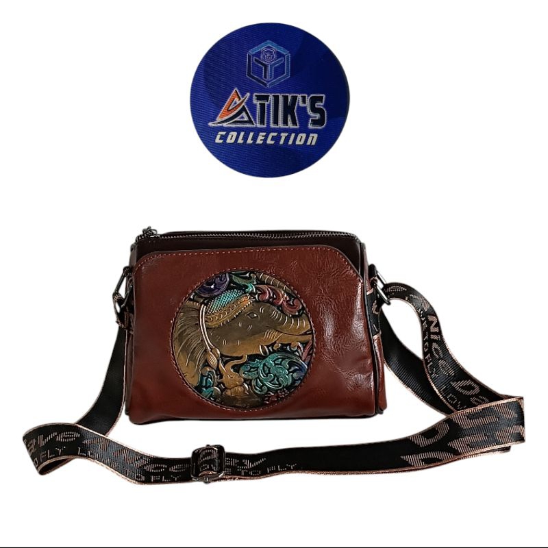 Tas wanita Kulit motif gajah