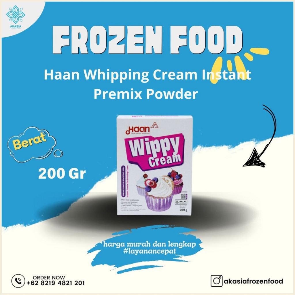 

Haan Whipping Cream Instant Premix Powder 200 Gr