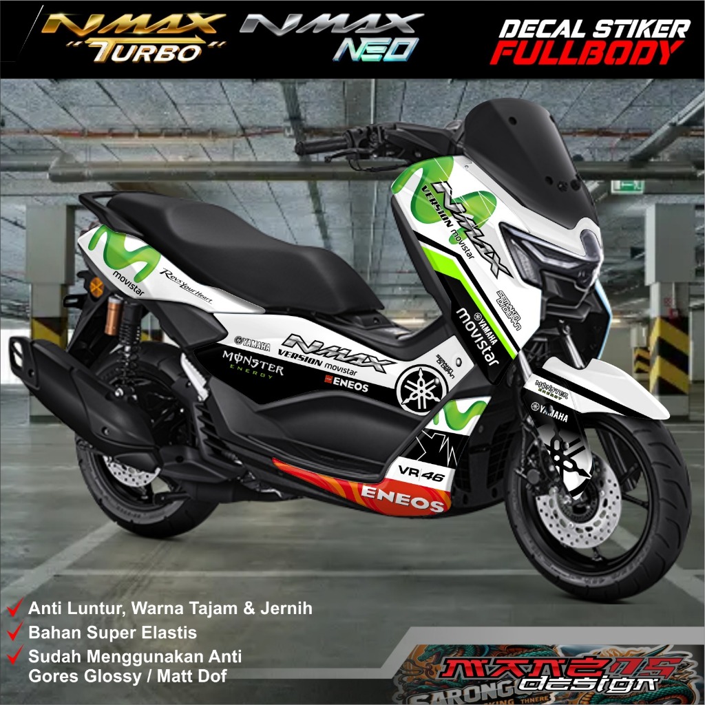 Stiker Decal NMAX155 Turbo Full Body Motif Movistar/Sticker Dekal Nmax Neo S Turbo Bisa Custom Tamba