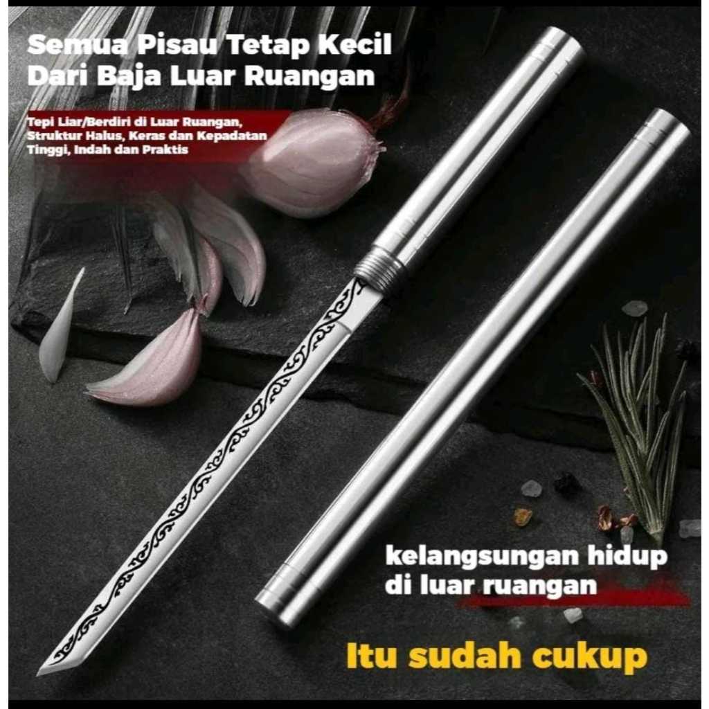PISAU DAPUR MINI Motif Tongkat Baja Tahan Karat Super Tajam Stainless DAFE - Portable Fruit Knife -