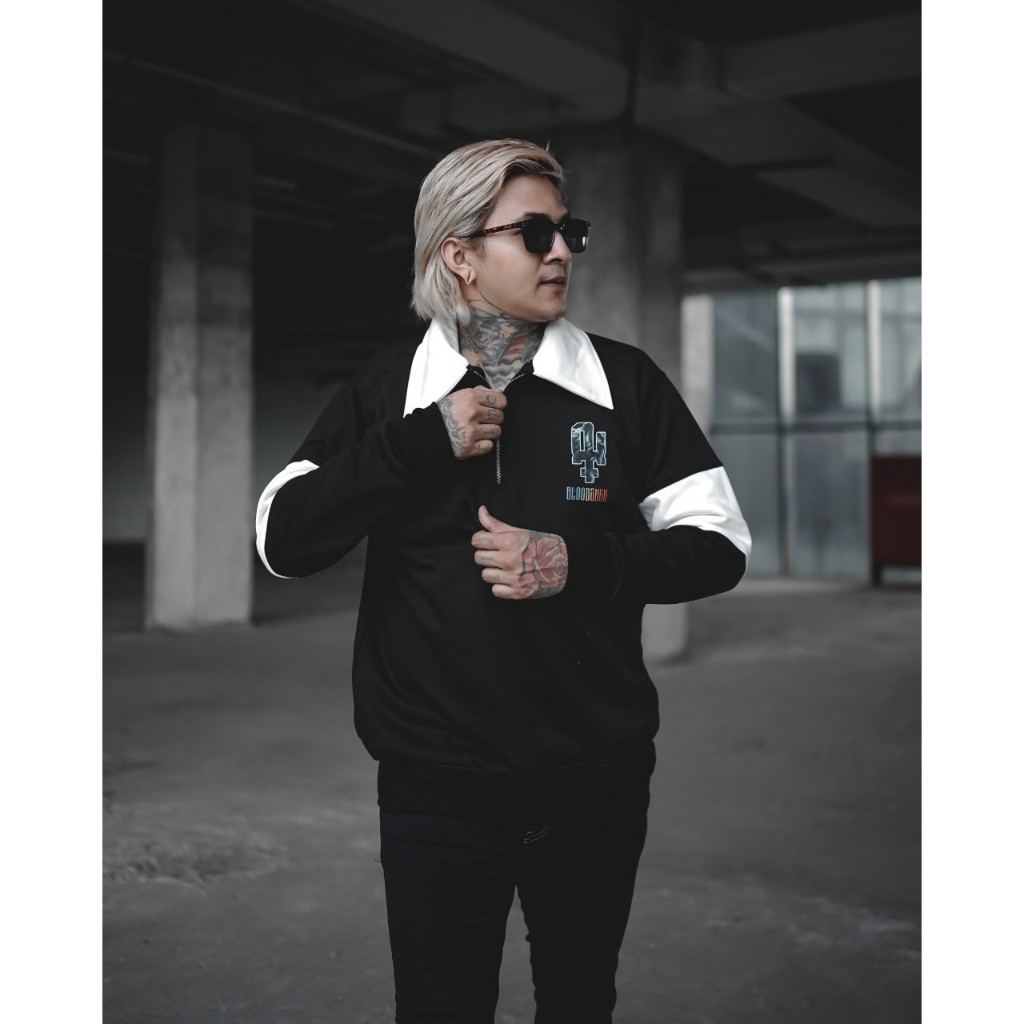 Jaket Sweater Pria/Jaket Casual Sweater Shirt Rugby Bloodsuck