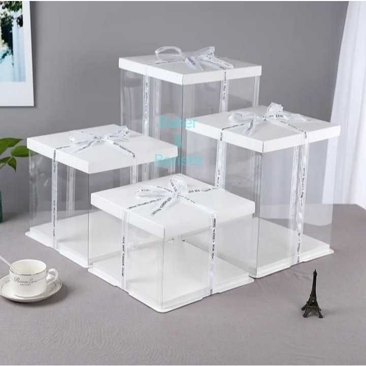 

Transparant Box Mika Square Box / Wedding Box / Gift Box Transparant / Hampers Box Kue Transparant