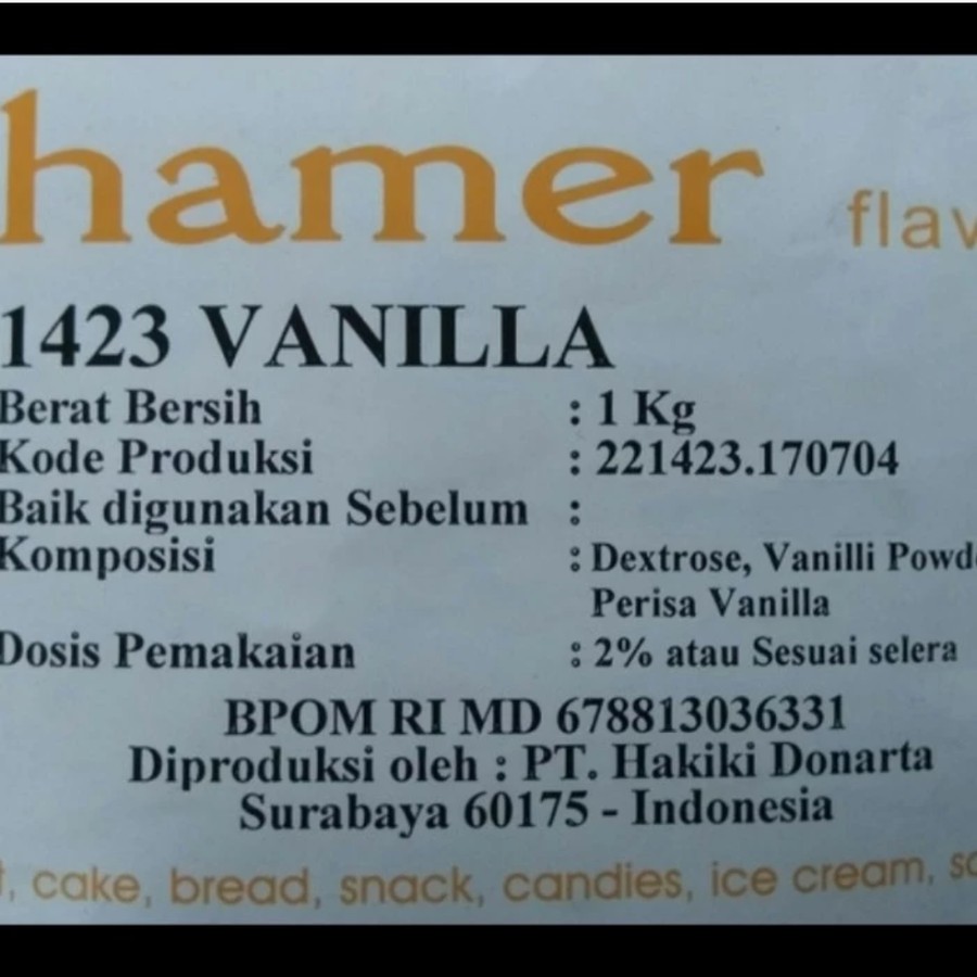 

Hamer Vanili Powder 100 gr