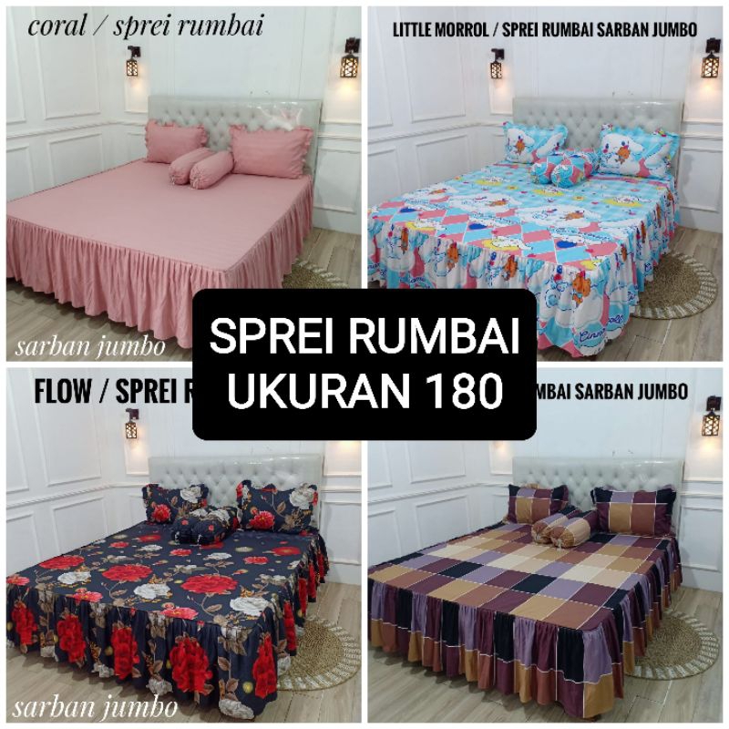 SPREI RUMBAI UKURAN 180 SARBAN JUMBO MURAH MERIAH