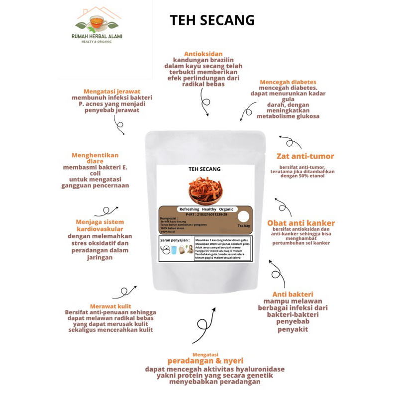 

TEH SECANG HERBAL (Mengatasi Peradangan dan nyeri ) isi 20&30pcs