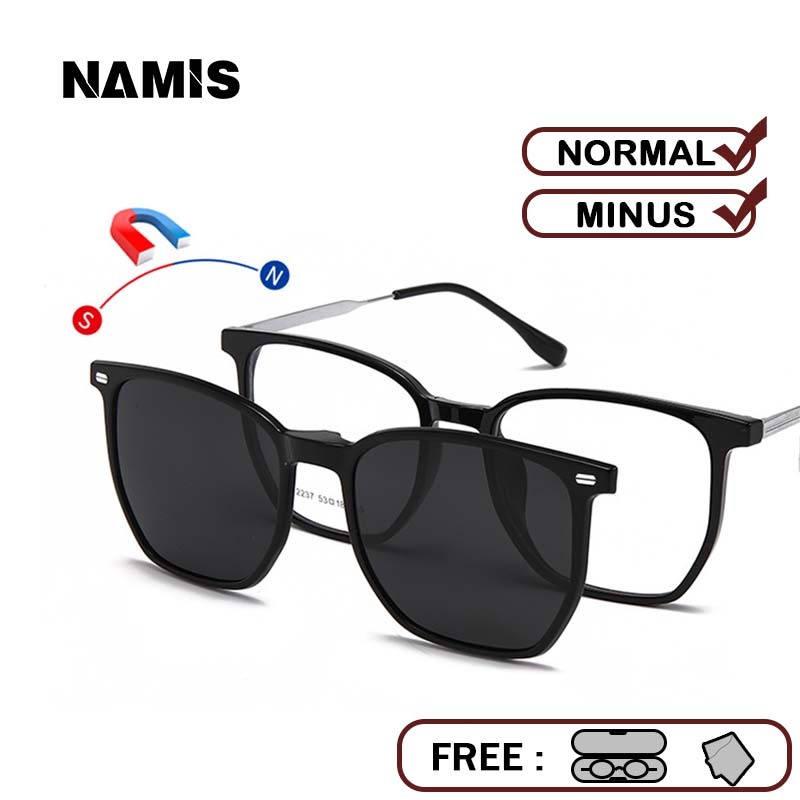 Namis Kacamata Clip On Hitam Minus Pria Wanita Anti Blueray Photocromic Bluecromic Kaca Mata Optik