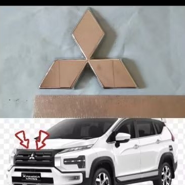 emblem logo gril bemper depan tiga berlian mitsubishi trinton expander l 300 dan sejenis nya origina