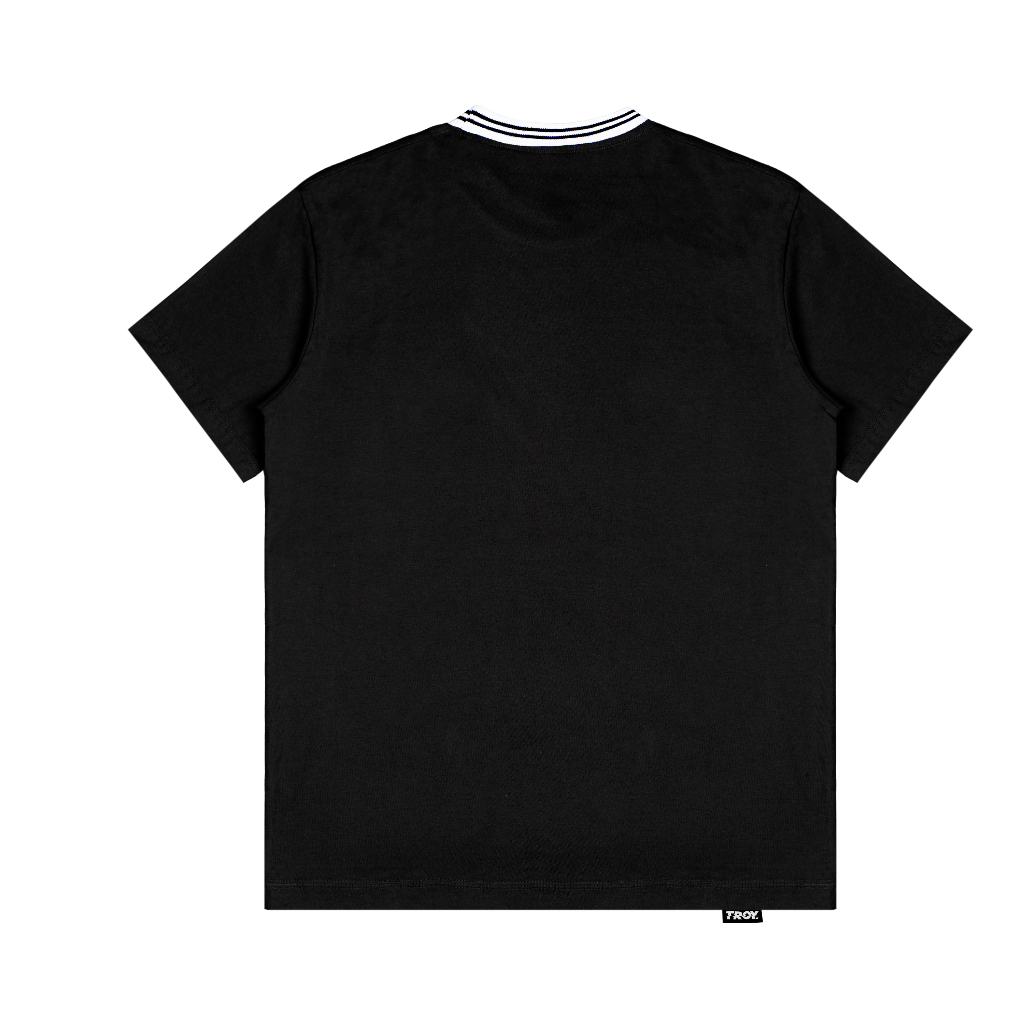 Troy Company Neck Strip Tshirt Black Stonemason - Kaos Lengan Pendek Kaos Hitam KST 3080-3W2B