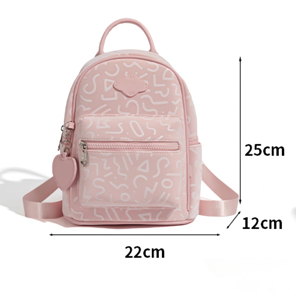 Tas Lucu Ransel Mini Tas Ransel Kecil Kulit Wanita Sintetis Lucu Tas Cewek Mini Backpack Pink Tas