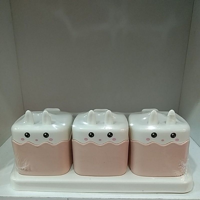 WADAH BUMBU DAPUR SET 3 PCS | TEMPAT BUMBU LUCU KARAKTER | SUPER TEBAL IMPORT SERBAGUNA