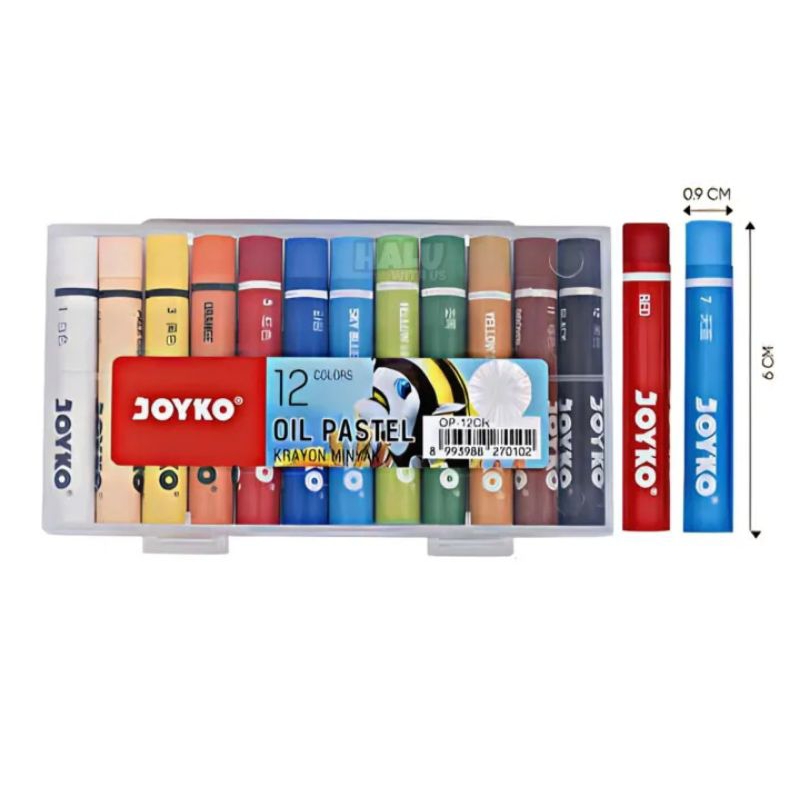 

(BISA COD) PROMO 1 Set Crayon Joyko OP-12CR Mini / Krayon 12 Warna / Oil Pastel Small For Drawing Water Resistant