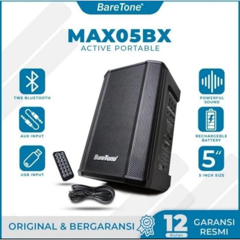 portable speaker Baretone max 05 Bx / max 05bx / max 5bx   original harga per pc atau varian mic w52