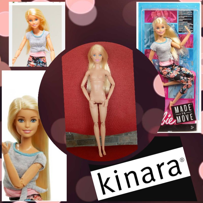 Barbie Blonde MTM Yoga Pink Flower Preloved