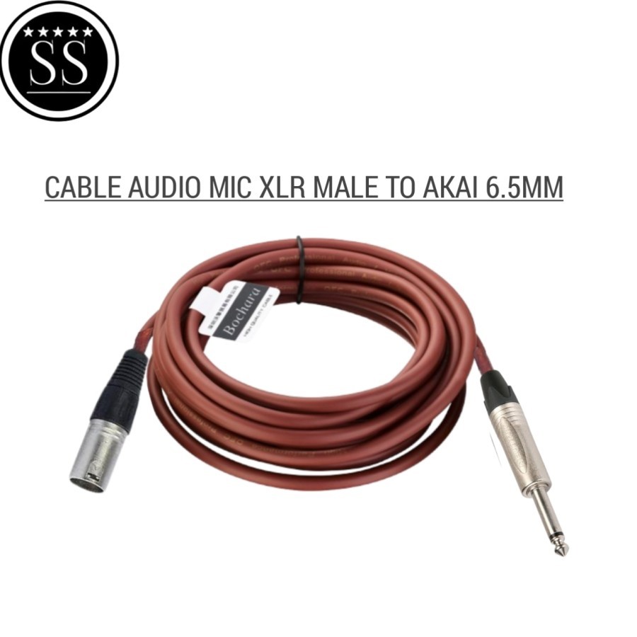 Cable/Kabel Audio Jack akai mono to XLR Male Cokelat - 5 meter