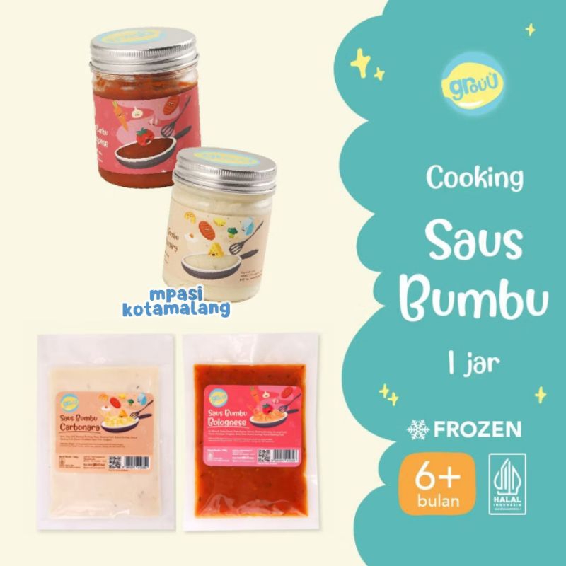 

GROUU FROZEN SAUS PASTA BAYI BOLOGNESE CARBONARA CREAM CHEESE / PASTA KEJU /SAUS PASTA MPASI