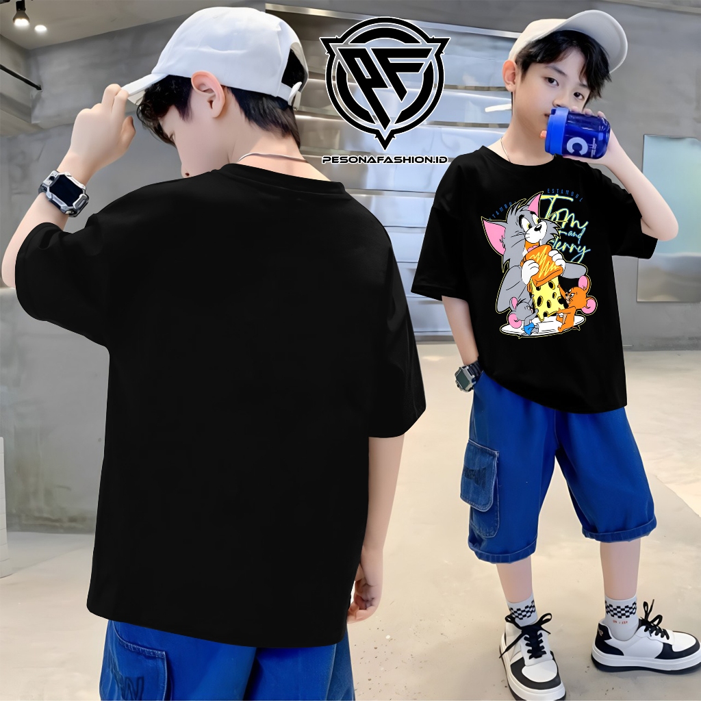 Kaos Anak Putih Kartun Lucu Pria Wanita Unisex | Kaos Tom And Jerry | Baju Kaos Cowok Distro Import 
