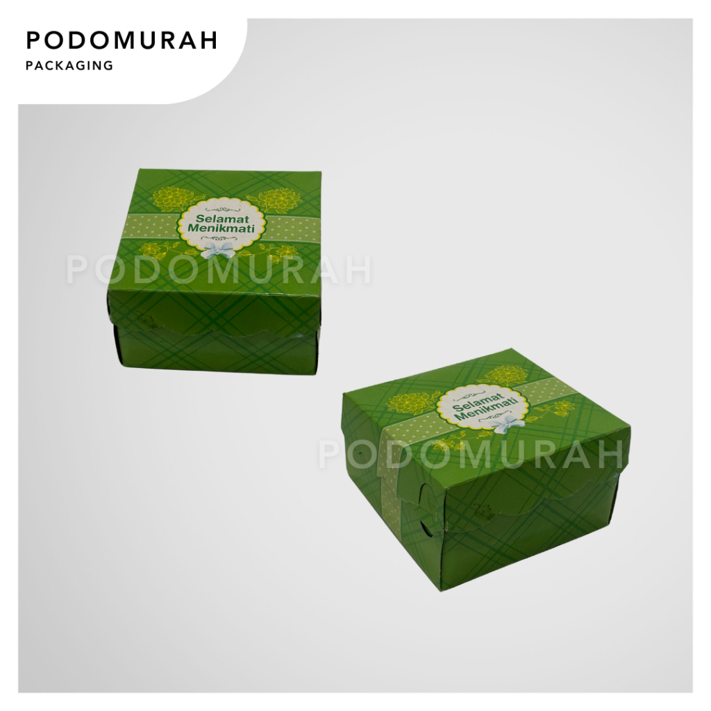 

Dus Donat 10x10x5 /Box Snack Motif Warna Hijau "Selamat Menikmati" / Meal Box /Catering /Dus Dimsum
