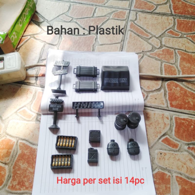 Miniatur Simulasi Perkemahan Tenda Militer Perlengkapan Senjata Militer