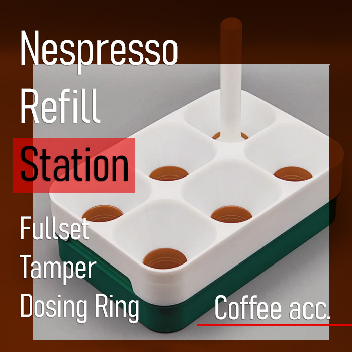 NESPRESSO 6 Capsule FILLER Station Pod Essenza Mini Refill Stand Coffee Cup Dudukan Box Kopi Tempat 