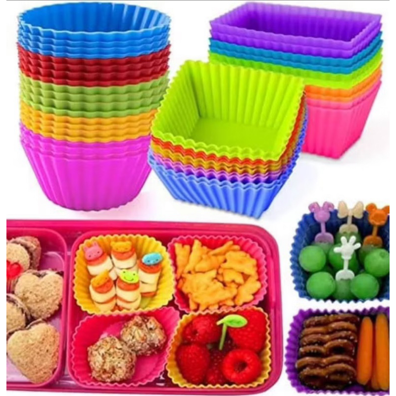 Sekat Bento/Cetakan Muffin silikon,Cetakan Cup Cake Silikon.sekat hiasan bento.wadah bento