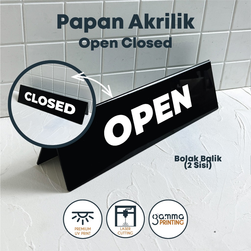 

Papan Meja Open Closed Akrilik / Buka Tutup Acrylic Table Sign / Tanda Toko