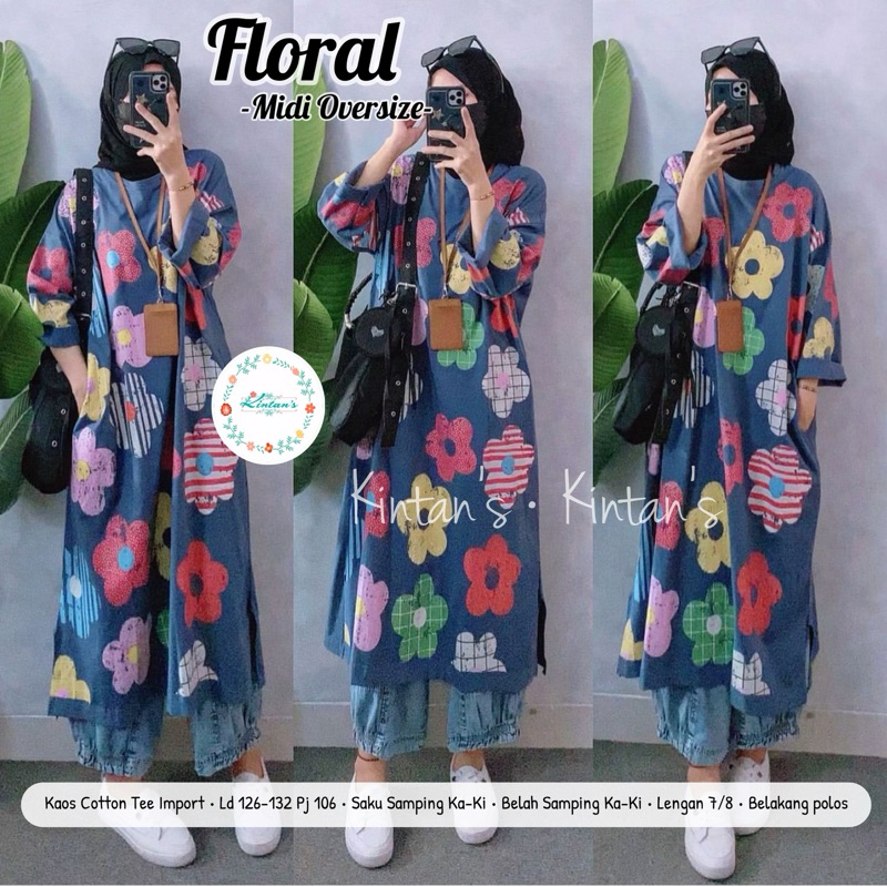 LONG TUNIK DRESS / MIDI TUNIK / MIDI OVERSIZE / KAOS TUNIK / KAOS OVERSIZE / KAOS KATUN IMPORT / KAO