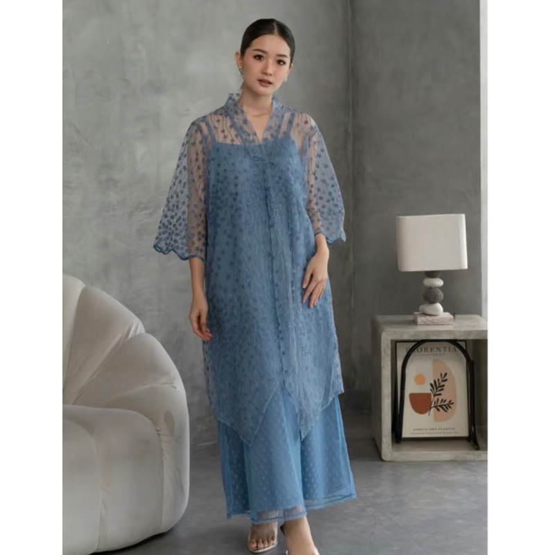 Raya Long Outer Brukat Tile/ outer raya