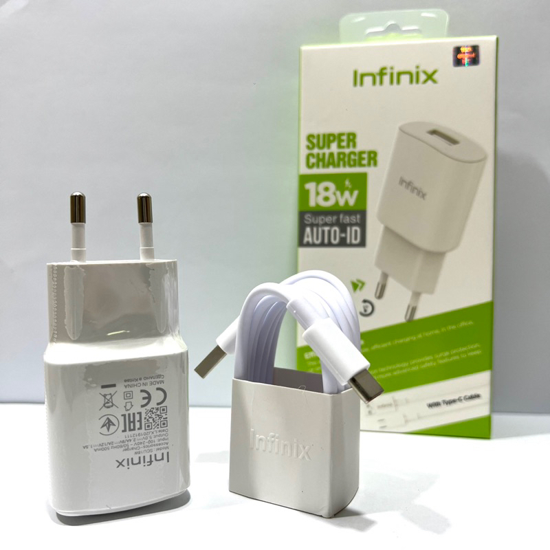Charger Infinix Super Fast Charger 18W Type C Original Product Fast Charging 18 Watt