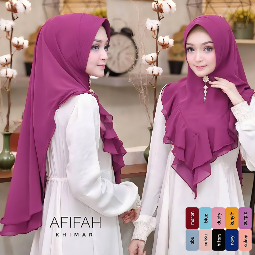 KHIMAR DUA LAYER JILBAB DAILY MODIS / JILBAB CERUTY / HIJAB JUMBO / SYARI KHIMAR / KHIRAM CERUTI 2 L