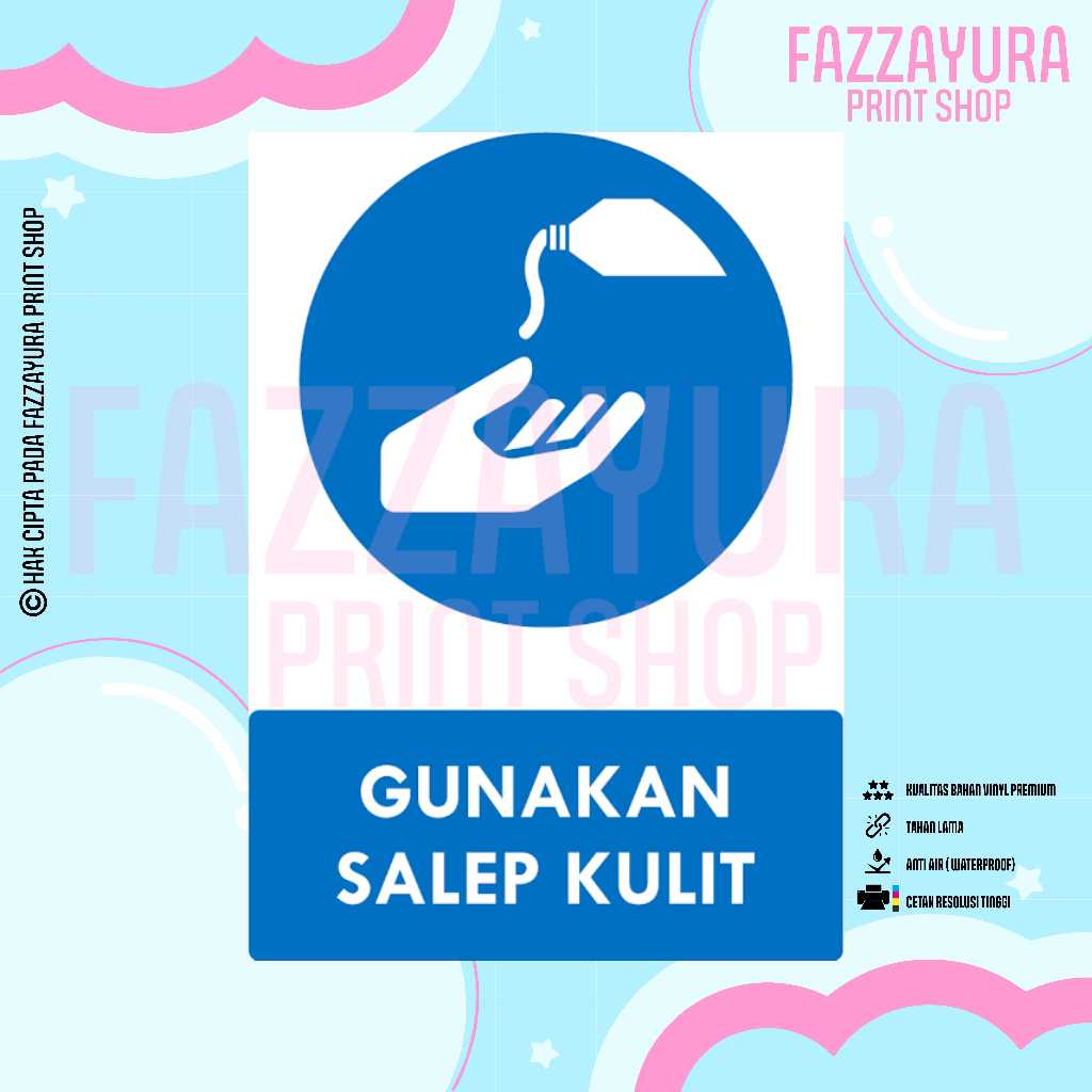 

STICKER SAFETY SIGN RAMBU K3 & TATA GRAHA GUNAKAN SALEP KULIT
