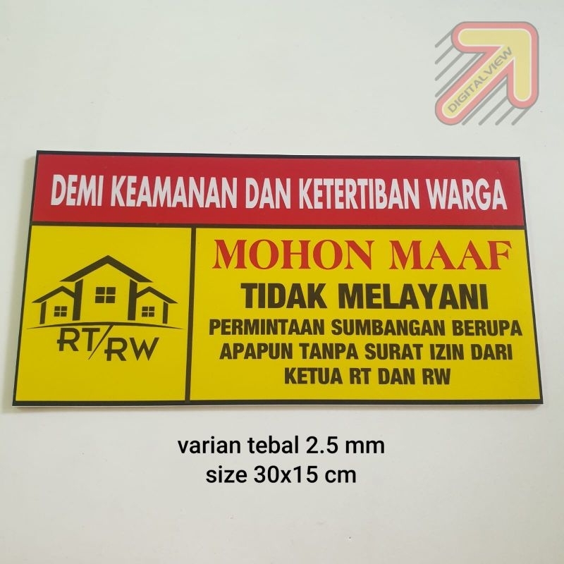 

STIKER Mohon Maaf Tidak Melayani Permintaan Sumbangan variasi Tebal 2,5mm