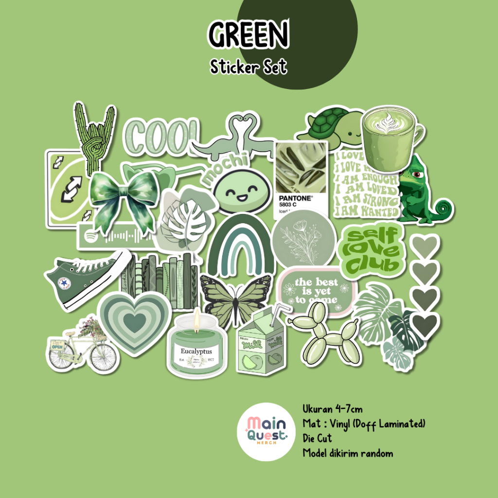 

Sticker Green | Sticker Aesthetic / Sticker Tumblr / Sticker Laptop / Sticker Anti Air / Sticker Vinyl Die Cut / Sticker Kpop / Sticker Cute