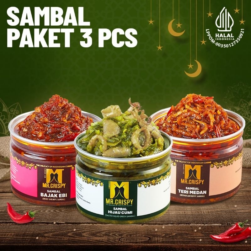 

SAMBAL PAKET 3 PCS MR CRISPY(TM+BJAK EBI+HCM)