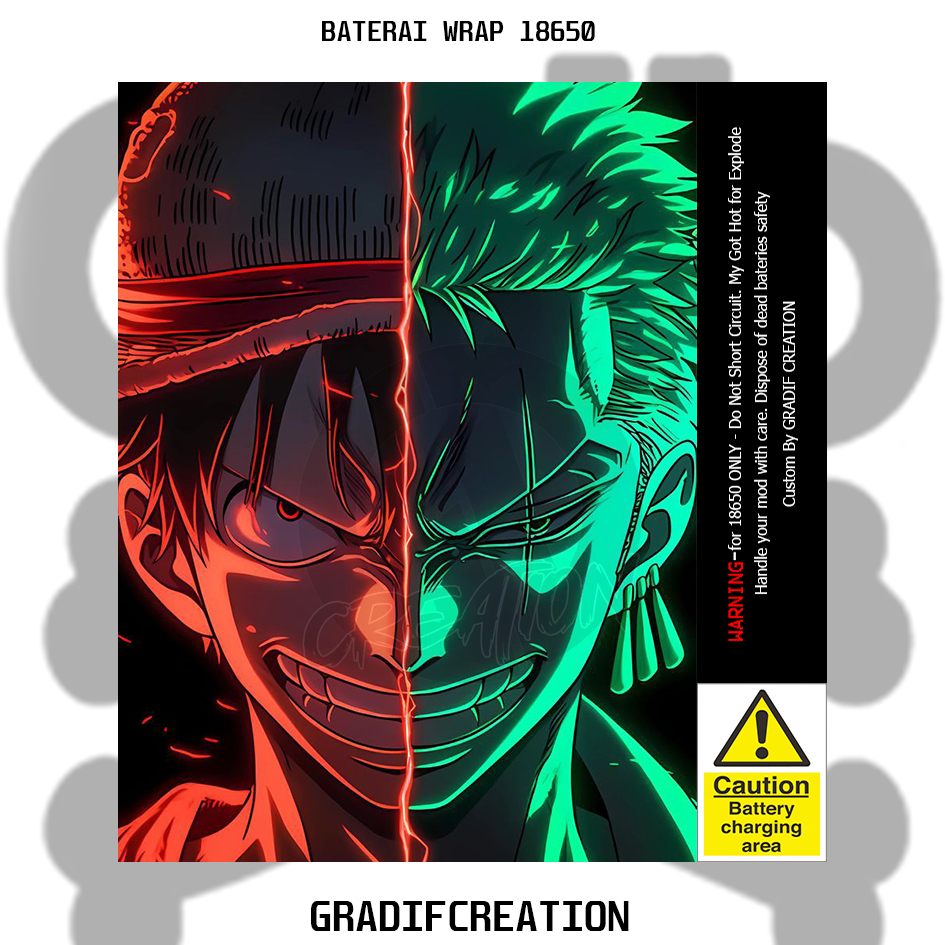 

Stiker Vynil Wrap Baterai 18650 Onepiece