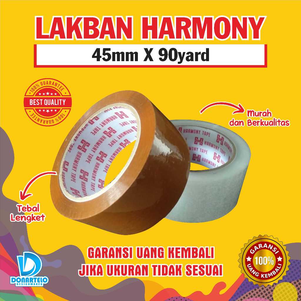 

Lakban Besar Harmony 45mm Panjang 90 Yard Jogja Setara Daimaru