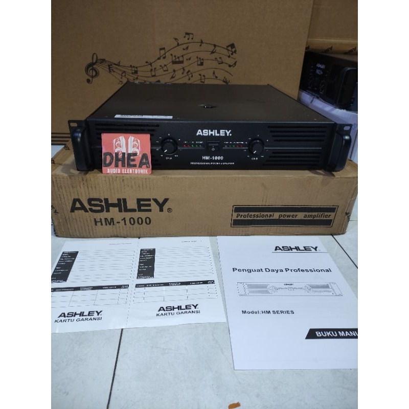 POWER AMPLIFIER ASHLEY HM-1000 2 X 1000 WATT HM1000 original garansi resmi sudah ada mode subwoofern