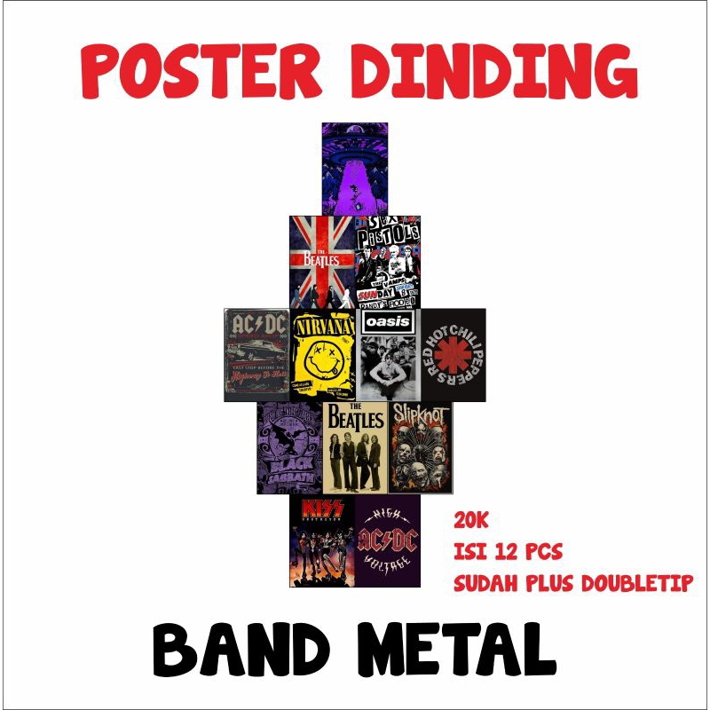 POSTER DINDING BAND METAL AESTHETIC