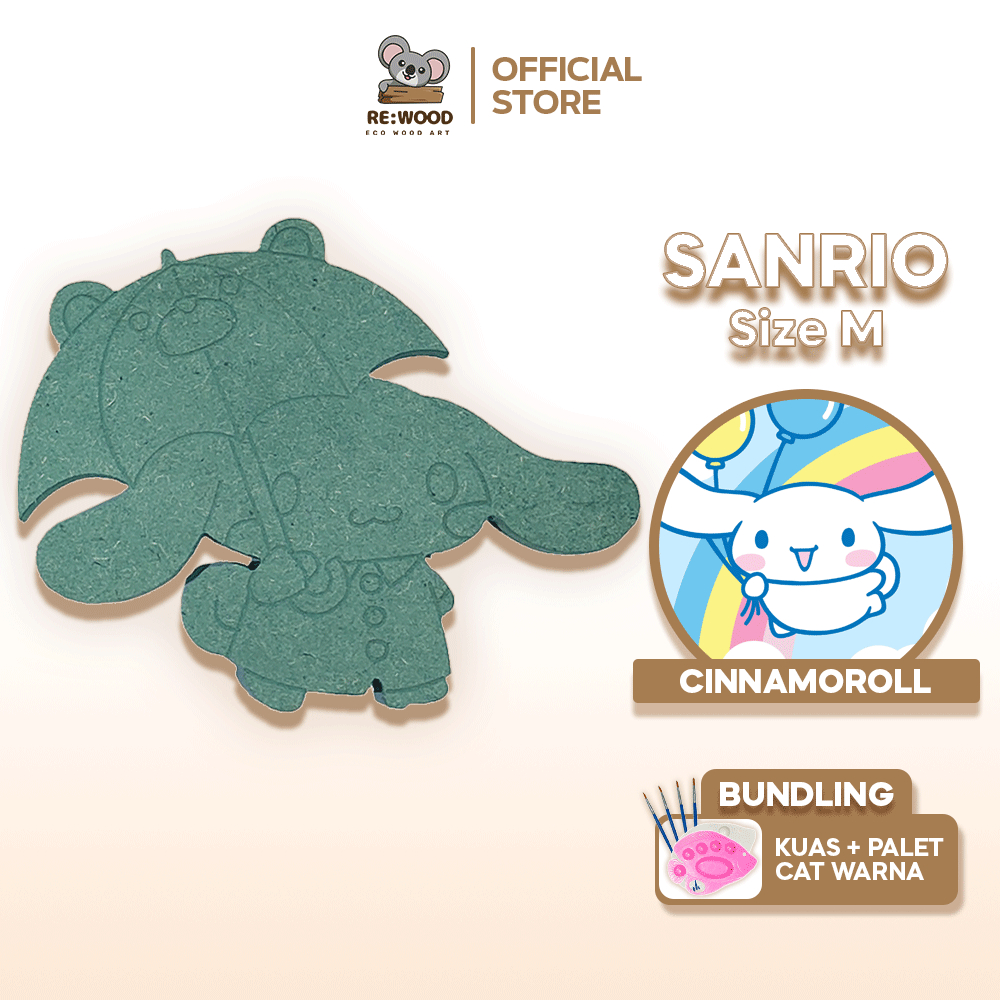 

Wood Painting Cinnamoroll Umberella | Size M | DIY Melukis Karakter Kanvas Kayu Seri Sanrio Payung