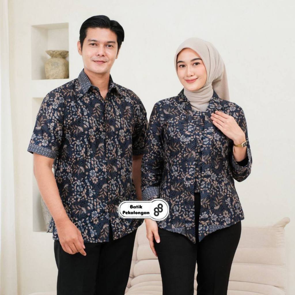 BATIK PEKALONGAN 88 - Couple Hem & Blouse Kebaya Batik Bahan Katun Prima Atasan Kerja Seragam nb