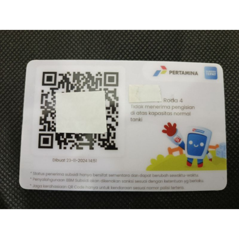 

Cetak Kartu My Pertamina PVC