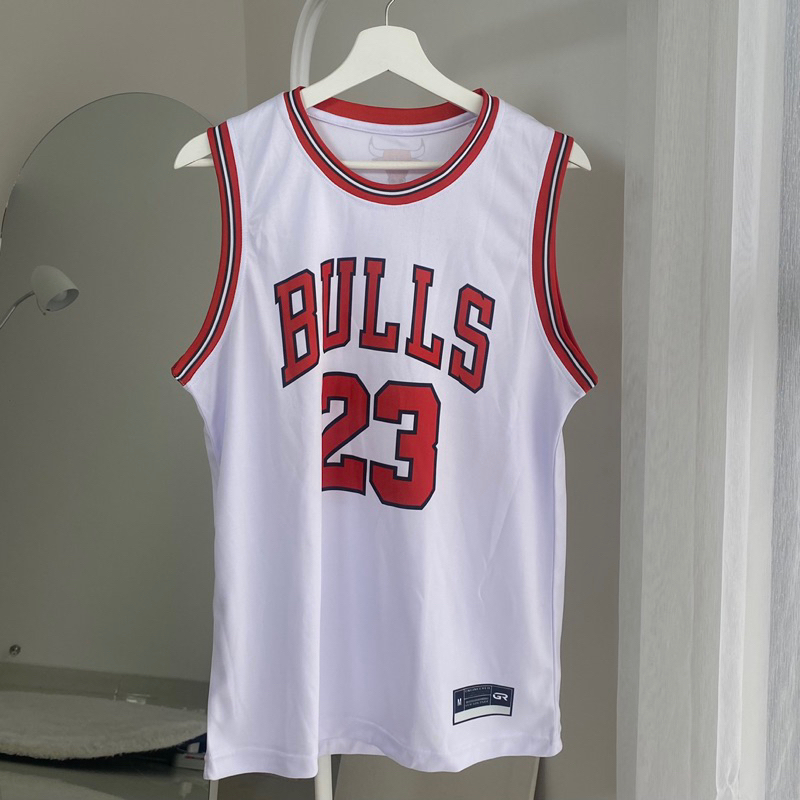 [ORIGINAL] Jersey Jordan Bulls #23 Putih Merah White Red Kaos Basket Baju Basket Tshirt