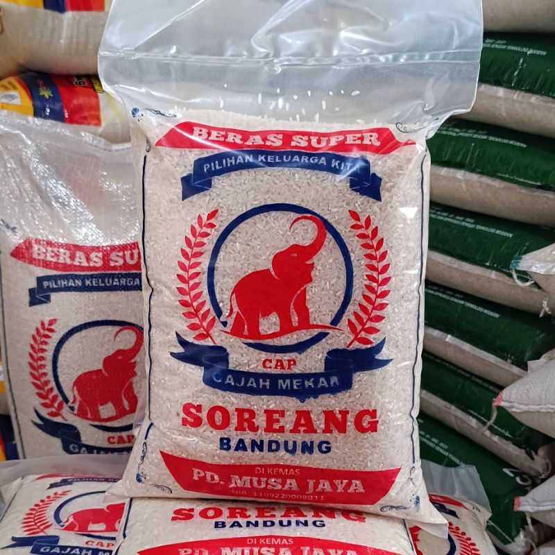 

BERAS CAP GAJAH MEKAR SOREANG KEMASAN 5Kg