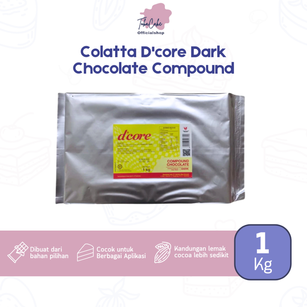 

Colatta D'Core Dark Chocolate Compound 1kg Coklat Batang Serbaguna Baking Dessert