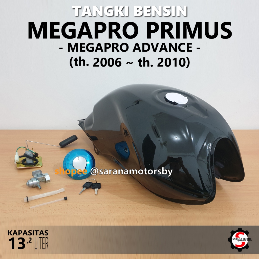 Tangki Bensin Honda MegaPro New Primus Berkwalitas Hitam Biru Merah Redi Stock Epoxy 2006 2007 2008 