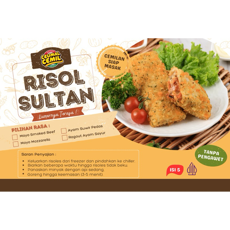 

RISOLES SULTAN PREMIUM RAGOUT AYAM SAYUR MOZZARELLA SMOKED BEEF AYAM SUWIR PEDAS BANDUNG