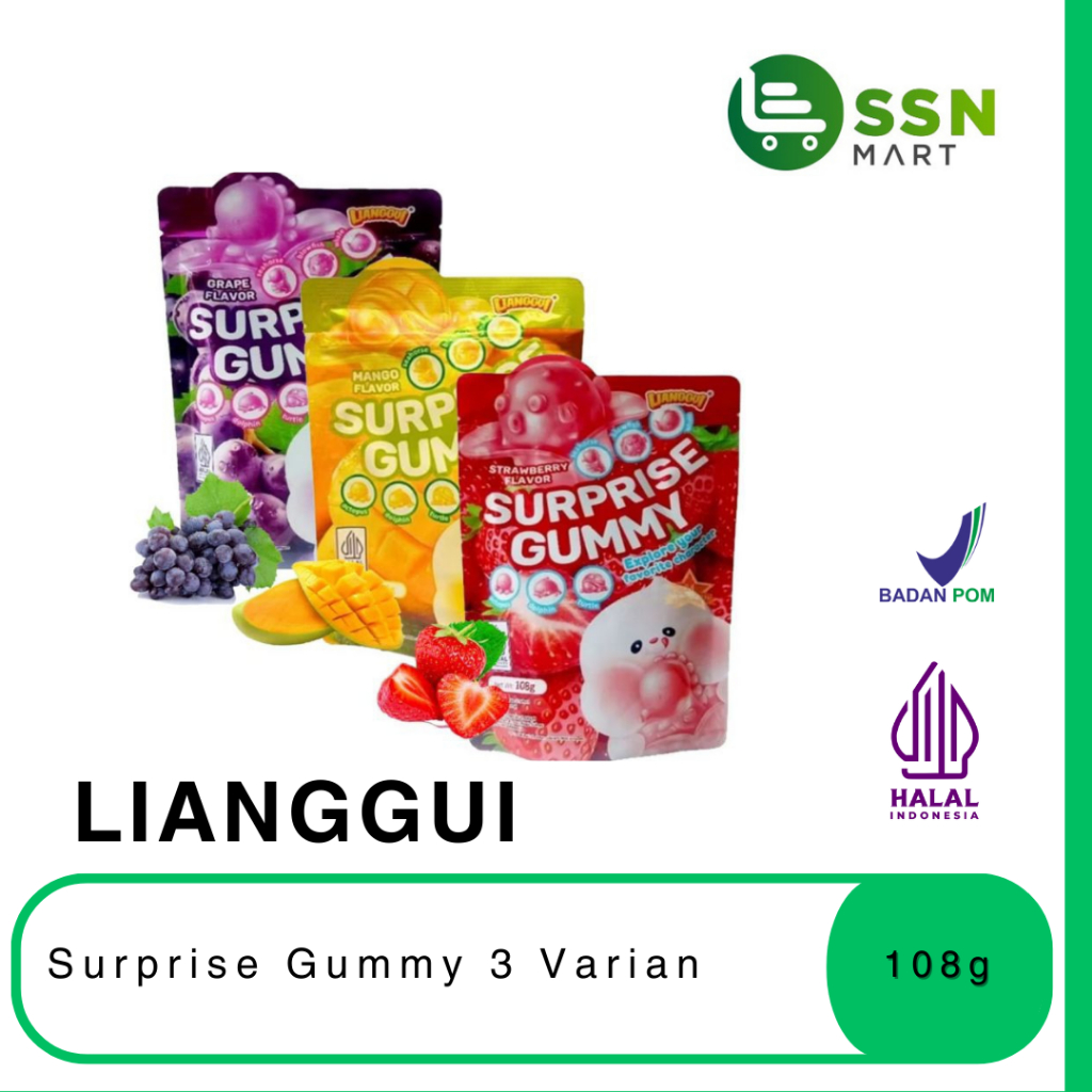 

SSNMart Lianggui Surprise Gummy 3 Rasa STRAWBERRY/GRAPE/MANG0