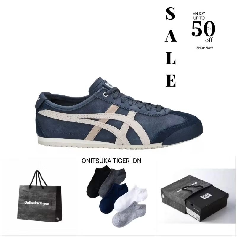 0nitska Tiger Mxc 66 Original 'Blue/Grey' Sneakers Unisex (Free Kaos Kaki & Paperbag)