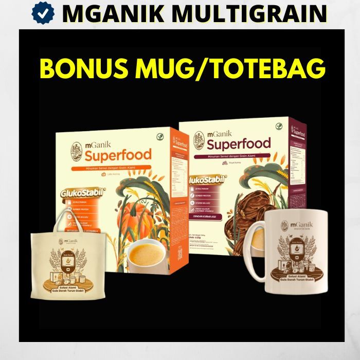 

MGANIK MULTIGRAIN KEMASAN 500GRAM / 1500GRAM MULTI GRAIN SUPERFOOD PUMPKIN ALAMI DIABETES ORIGINAL