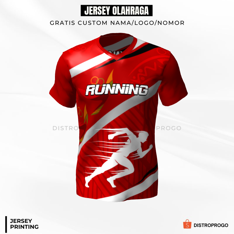 Kaos Jersey Lari Maroon Motif Abstrak 247 - Jersey Olahraga Full Printing Bisa Custom Desain