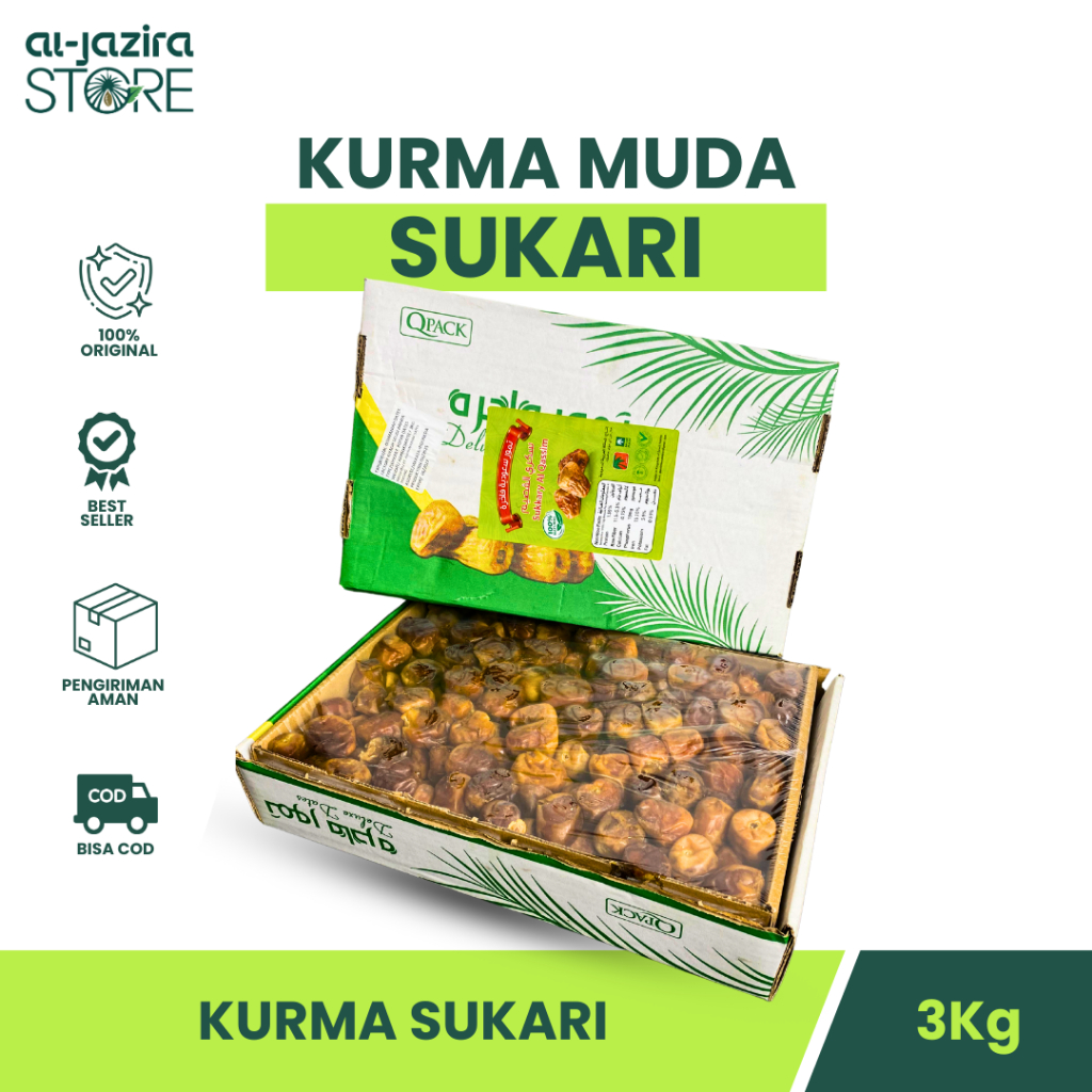 

Kurma Sukari 3 Kg Grade A Premium Dates - 100% Original High Quality